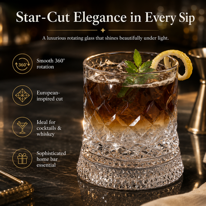 🥃Luxury 360° Rotating Crystal Glass🥂So relaxed at this moment! Luxury glass