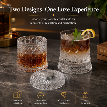 🥃Luxury 360° Rotating Crystal Glass🥂So relaxed at this moment! Luxury glass