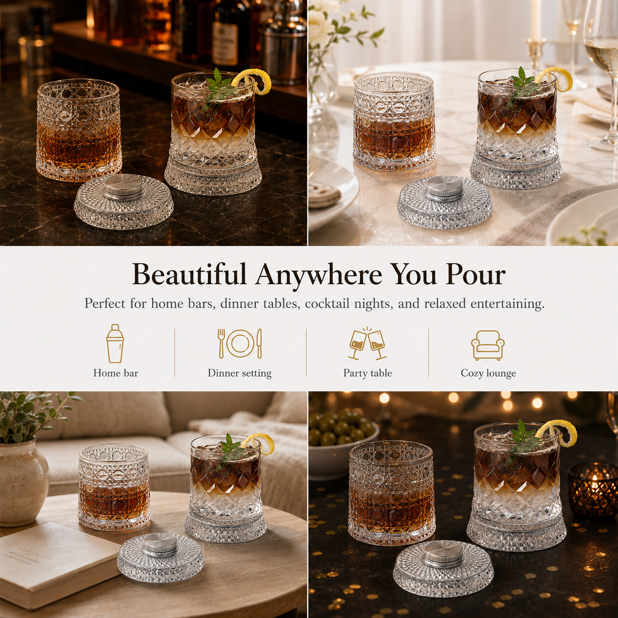🥃Luxury 360° Rotating Crystal Glass🥂So relaxed at this moment! Luxury glass