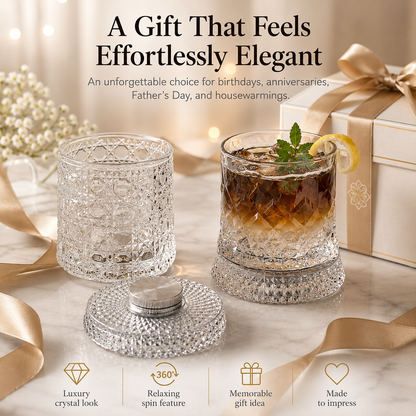 🥃Luxury 360° Rotating Crystal Glass🥂So relaxed at this moment! Luxury glass