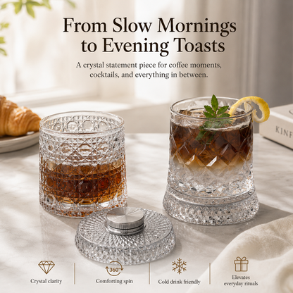 🥃Luxury 360° Rotating Crystal Glass🥂So relaxed at this moment! Luxury glass