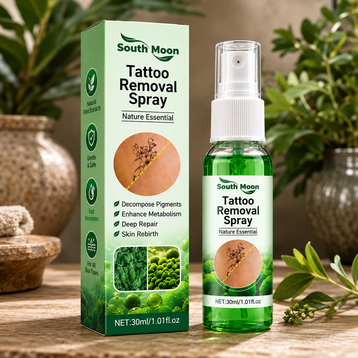🌿 Tattoo Fading Spray – Gentle At-Home Care for Unwanted Ink ✨