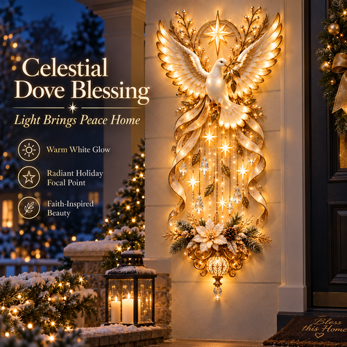 🔥Last Day 50% OFF✨ Celestial Dove Blessing Wall Light — Bring Peace, Hope & Christmas Joy Home 🕊️🎄