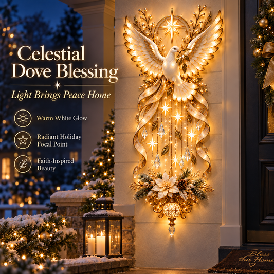 🔥Last Day 50% OFF✨ Celestial Dove Blessing Wall Light — Bring Peace, Hope & Christmas Joy Home 🕊️🎄