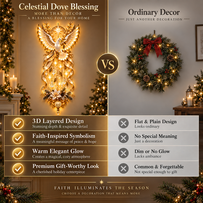 🔥Last Day 50% OFF✨ Celestial Dove Blessing Wall Light — Bring Peace, Hope & Christmas Joy Home 🕊️🎄