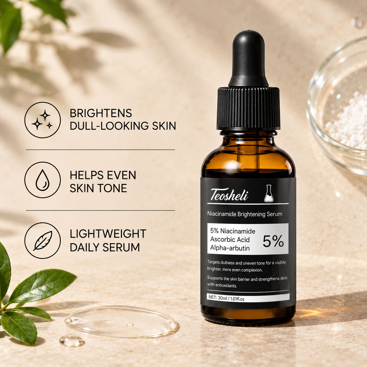 ✨ 5% Niacinamide Brightening Serum – Fade the Look of Dark Spots & Reveal Your Glow
