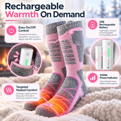 🥶 Tired of Freezing Feet in Winter? 🔥 Save 50% on Rechargeable Heated Knee-High Socks for Lasting Cozy Warmth!