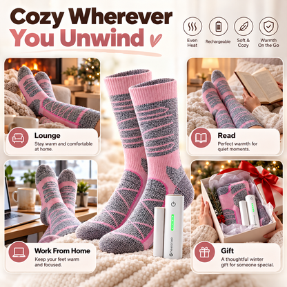 🥶 Tired of Freezing Feet in Winter? 🔥 Save 50% on Rechargeable Heated Knee-High Socks for Lasting Cozy Warmth!