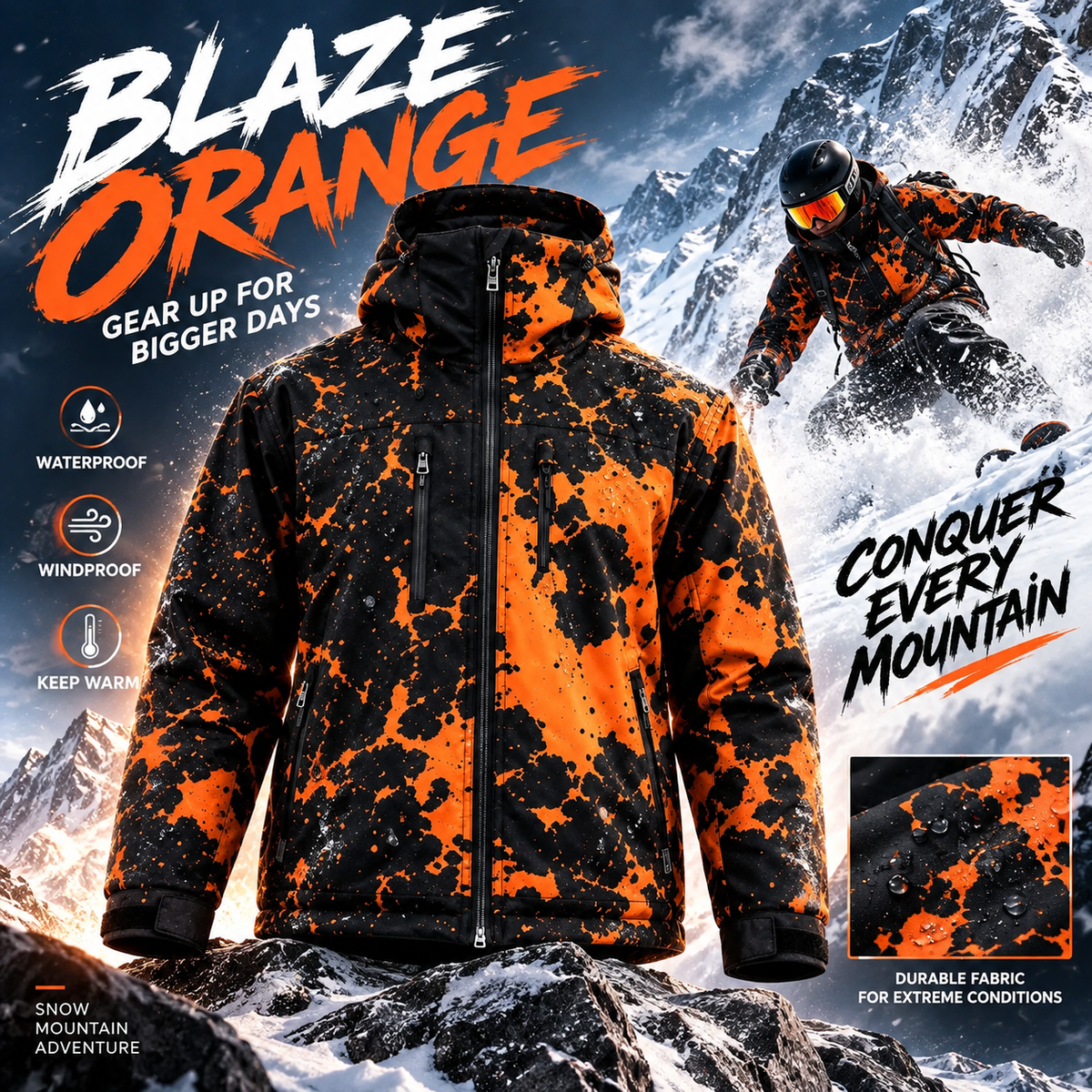 ❄️ A jacket that changes color in the snow (windproof, waterproof, breathable, and packable—a winter essential) 🔥