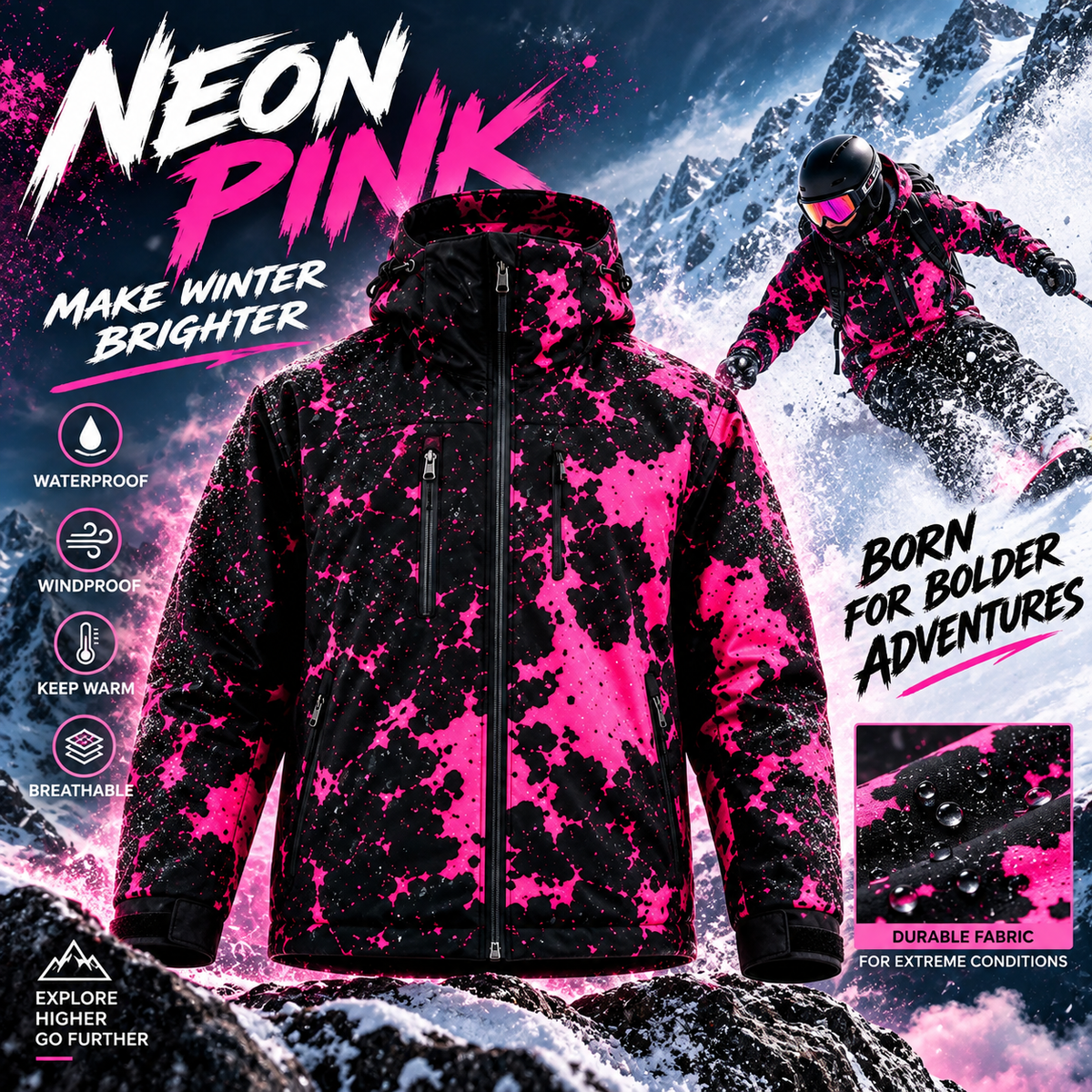 ❄️ A jacket that changes color in the snow (windproof, waterproof, breathable, and packable—a winter essential) 🔥