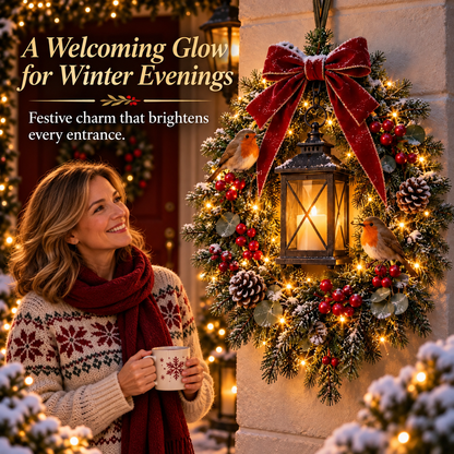 ✨Last Day 50% OFF✨🐦 A Robin Glow™ – Lighted Robin Christmas Wreath