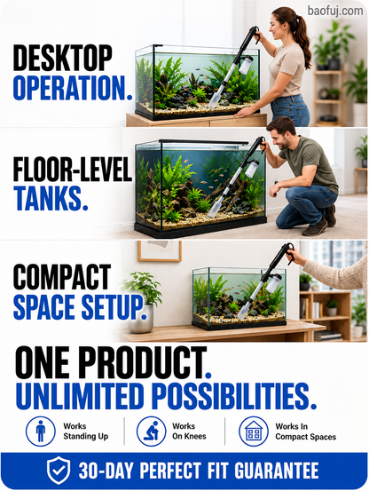 🐠50% OFF NOW! Electric Aquarium Gravel Cleaner – Powerful Suction Fish Tank Vacuum Siphon, Easy Gravel Cleaning & Water Changing, Automatic Aquarium Maintenance Tool