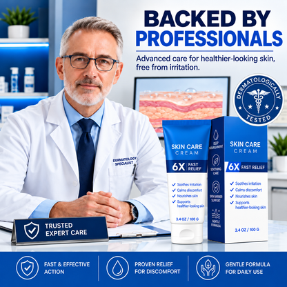 ⚡ 6X Rapid Skin Relief Cream – Soothe Itching, Redness & Irritation Fast