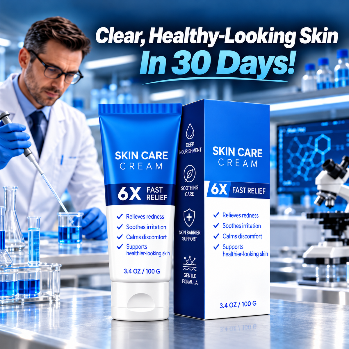 ⚡ 6X Rapid Skin Relief Cream – Soothe Itching, Redness & Irritation Fast