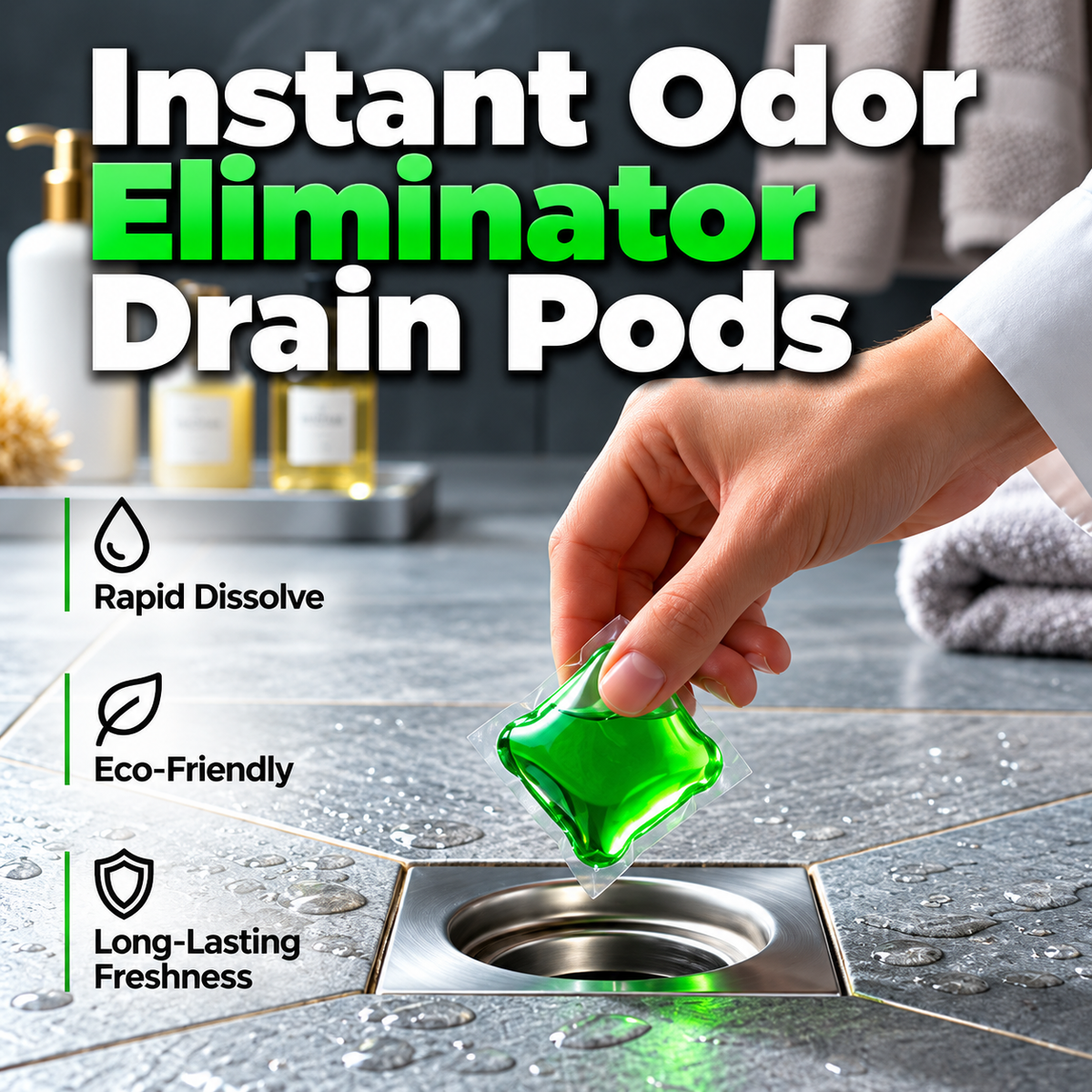 🌿 3-in-1 Drain Cleaning Pods – Freshen, Clean & Maintain Your Drains