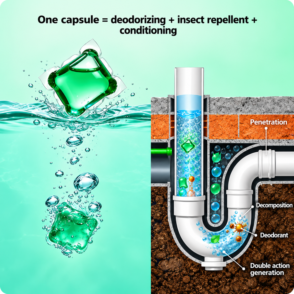 🌿 3-in-1 Drain Cleaning Pods – Freshen, Clean & Maintain Your Drains