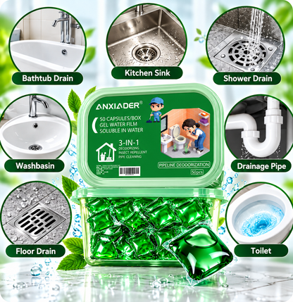 🌿 3-in-1 Drain Cleaning Pods – Freshen, Clean & Maintain Your Drains