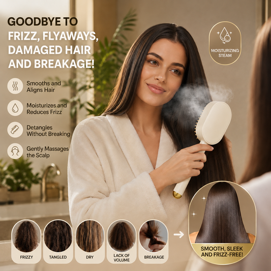 🔥 3-in-1 Electric Hair Brush ✨ – Say Goodbye to Frizz & Hello to Silky Smooth Hair 💁‍♀️