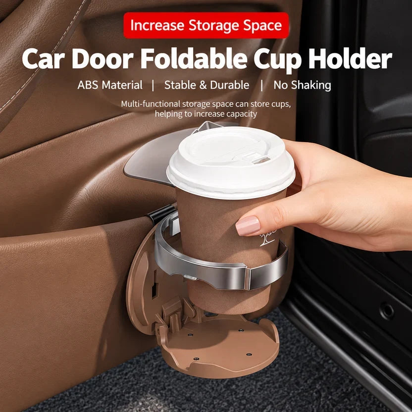 🔥Foldable Door-Mounted Cup Holder—Combines a Drink Holder with Extra Storage Space.💎