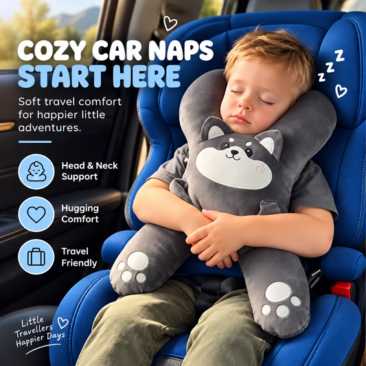 😴🚗 DOES YOUR CHILD’S HEAD KEEP DROPPING FORWARD IN THE CAR? 🧸 Give Them Full-Body Comfort & Support for COZY, UNDISTURBED ROAD-TRIP NAPS! ✨