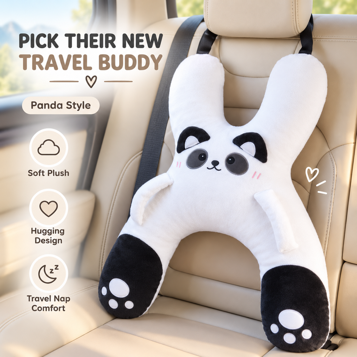😴🚗 DOES YOUR CHILD’S HEAD KEEP DROPPING FORWARD IN THE CAR? 🧸 Give Them Full-Body Comfort & Support for COZY, UNDISTURBED ROAD-TRIP NAPS! ✨