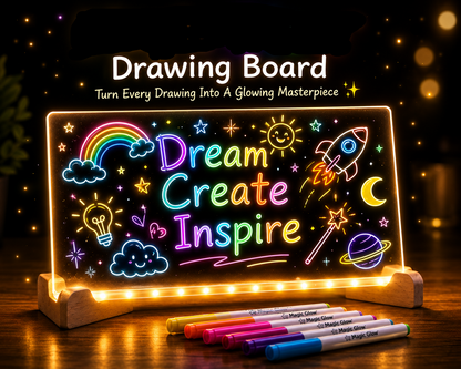 🔥Order today and receive a free light-up base and pen.🔥The Board That Glows. No Screen. No Eye Strain.