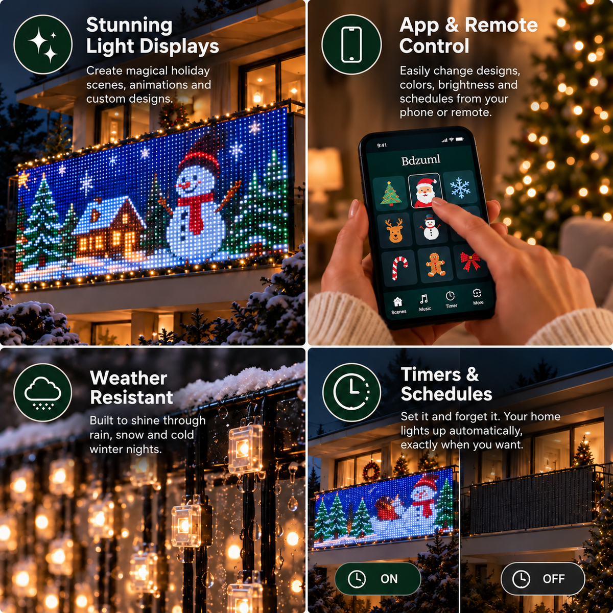 Smart Animated Christmas Balcony Lights