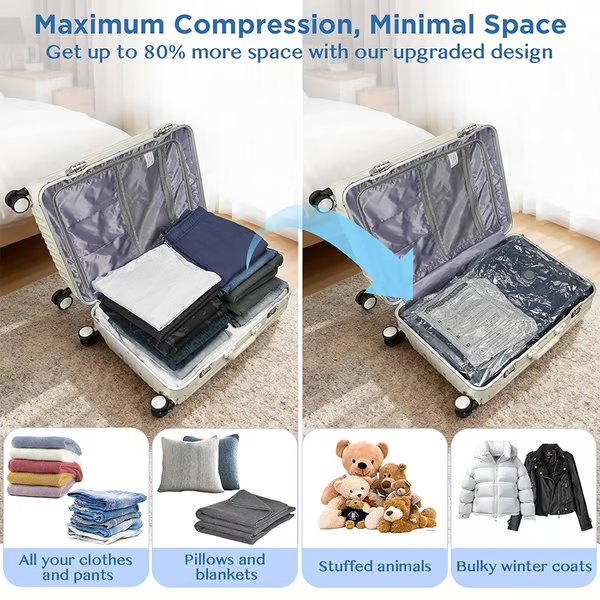 💥New Arrival💥Cordless Travel Vacuum Storage Compression Bag Set