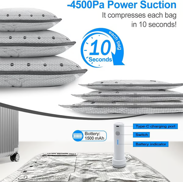 💥New Arrival💥Cordless Travel Vacuum Storage Compression Bag Set