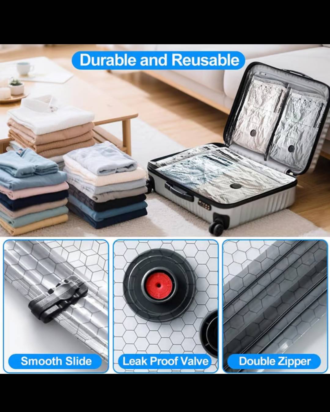 💥New Arrival💥Cordless Travel Vacuum Storage Compression Bag Set