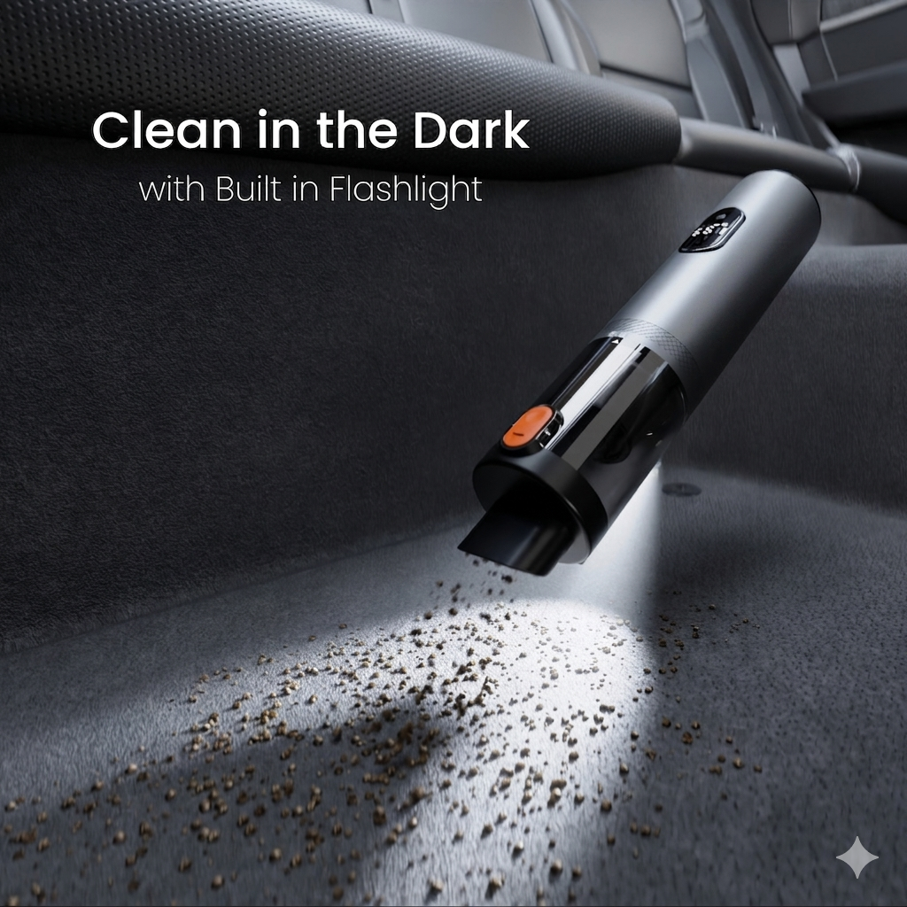 Handheld Brushless Car Vacuum, Wireless 2-in-1 Suction & Blower Dust Cleaner