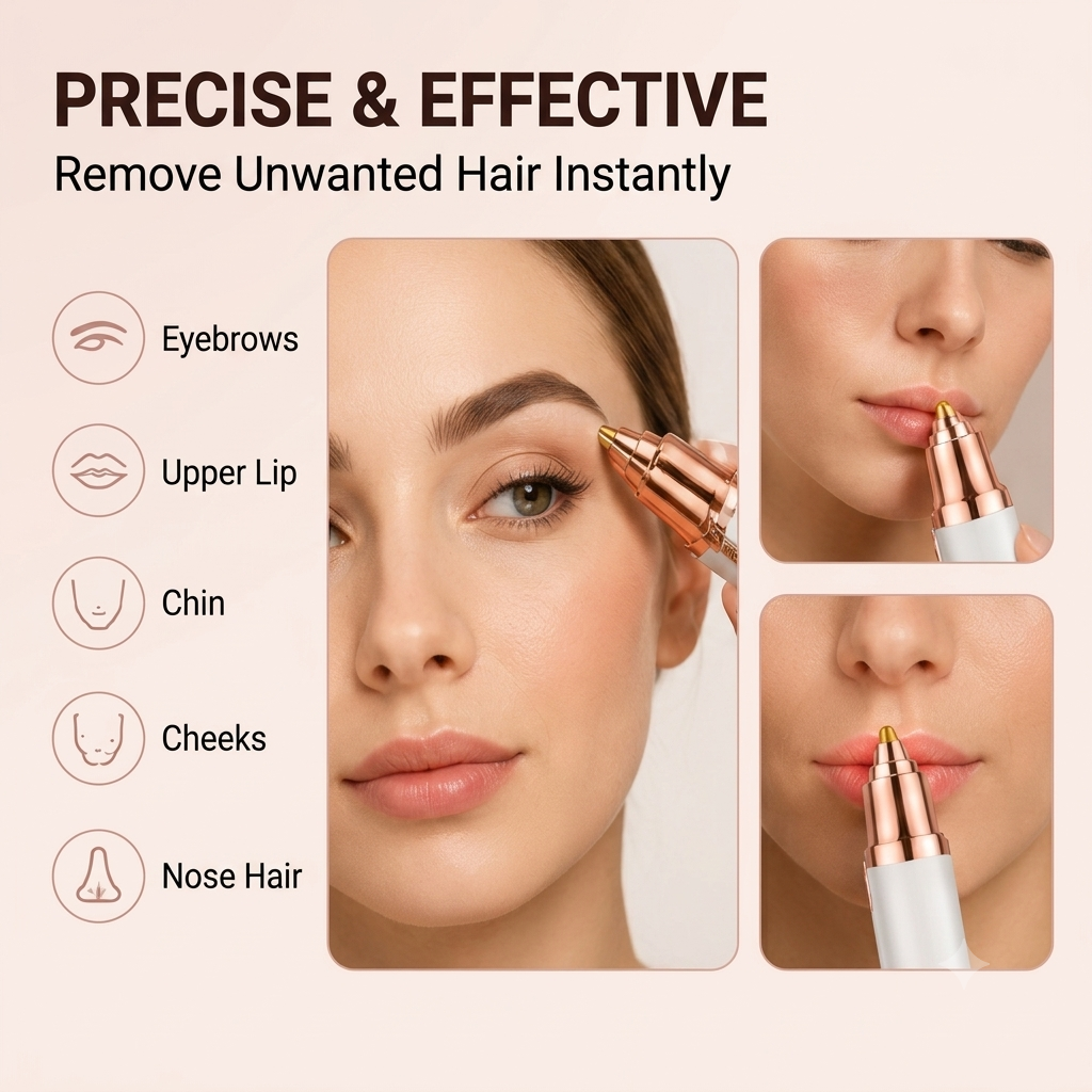 🔥 Hot Sale | 2-in-1 Rechargeable Facial & Eyebrow Hair Trimmer