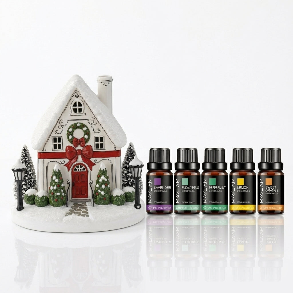 🎄 Your Home Doesn't Feel Festive Yet? ✨ Add Christmas Magic & a Cozy Aroma with This Adorable House Aroma Diffuser! 🏠❤️