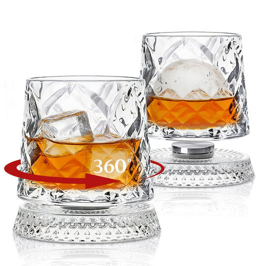 🥃 Spinning Whiskey Glass™ – Premium Rotating Glass for Bourbon & Scotch