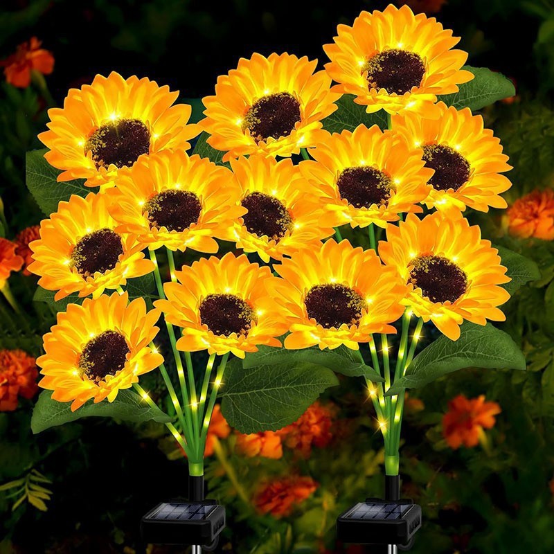 ⏰Last Day 50% OFF🔥2-Piece Solar LED Sunflower Garden Lights, Realistic
