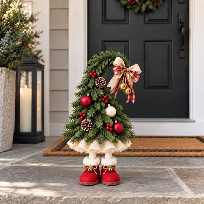 🎄 Boring Christmas Decor? Make It Fun with This Cute Elf Leg Christmas Tree! 🎅✨