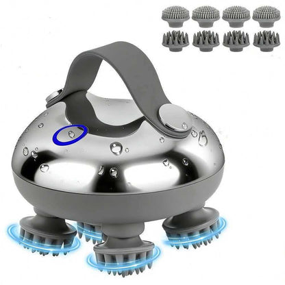 🎁Electric Head Massager—a portable care device featuring a rechargeable, waterproof design and eight detachable massage prongs to help you relax your scalp and relieve stress.🔥