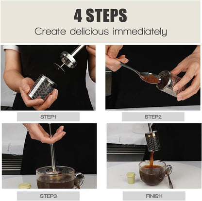 ☕ Press-Style Coffee Filter – Easy Press, Smooth & Fresh Coffee at Home