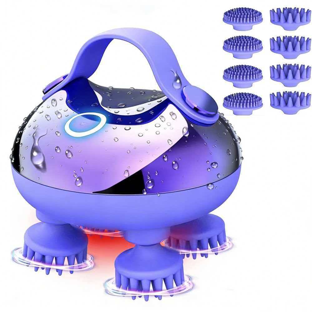 🎁Electric Head Massager—a portable care device featuring a rechargeable, waterproof design and eight detachable massage prongs to help you relax your scalp and relieve stress.🔥