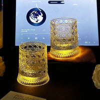 🔥Gemstone pattern cup + rotating base + glowing coaster + Gift Box - 1 set