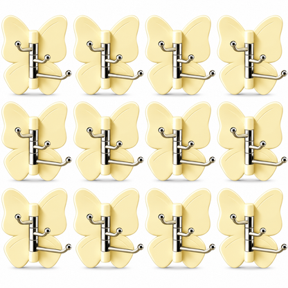 6-Pack Rotating Butterfly Adhesive Wall Hooks – No-Drill Towel & Key Organizer