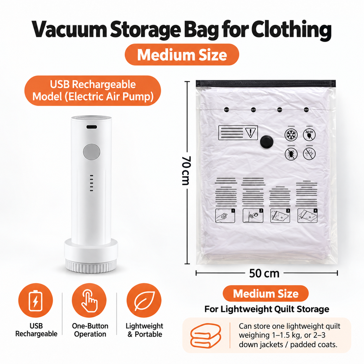 🥰Limited-time offer: 50% off 🥰space-saving vacuum storage bags with cordless electric pump (today only)