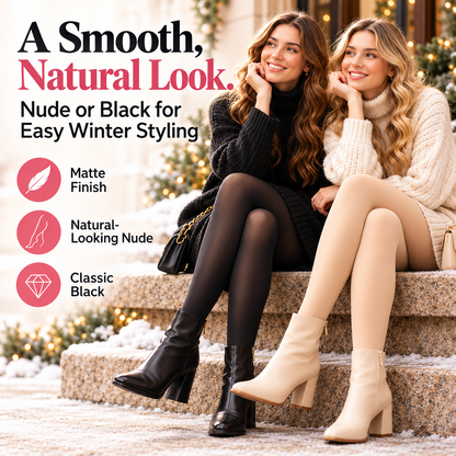❄️ Fleece-Lined Winter Tights – Sheer Look, Cozy Feel
