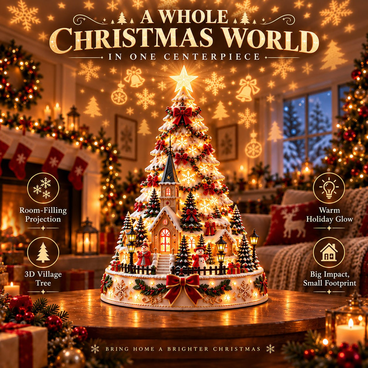 🎄 Tired of Empty, Lifeless Holiday Decor? Transform Any Space Into a Warm Christmas Wonderland with the Christmas Village Lightscape Tree ✨