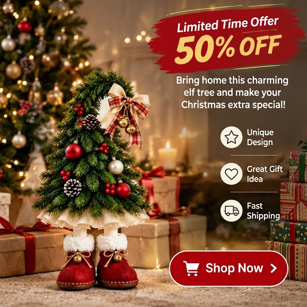 🎄 Boring Christmas Decor? Make It Fun with This Cute Elf Leg Christmas Tree! 🎅✨