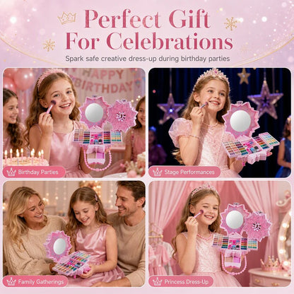 🎀Washable Princess Makeup Set – Non‑irritating, trays & portable case