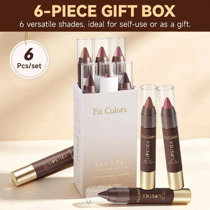 💄 2026 Hottest Lipstick Set – 6PCS Long-Lasting Matte Lipsticks in Stunning Brown Shades ✨