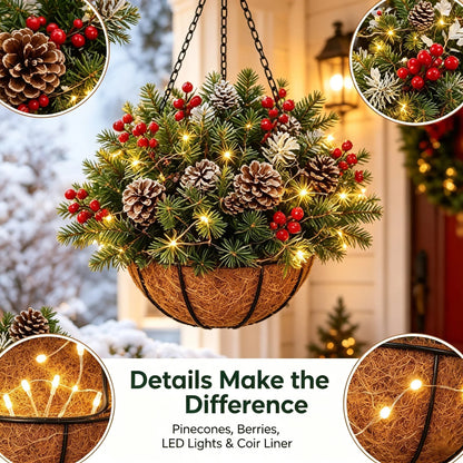 🎄 Last day: 50% OFF 🏆 Christmas basket with built-in lighting | 🎄 With built-in lighting, weather-resistant and maintenance-free