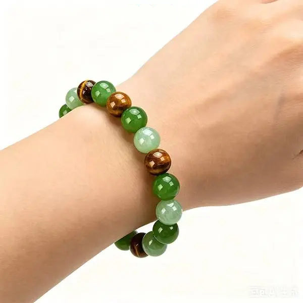 🎁Wealth-attracting bracelet—strung with Green Aventurine, Green Quartz, and Tiger's Eye beads. It not only symbolizes wealth and growth but also helps dispel negative emotions.💰