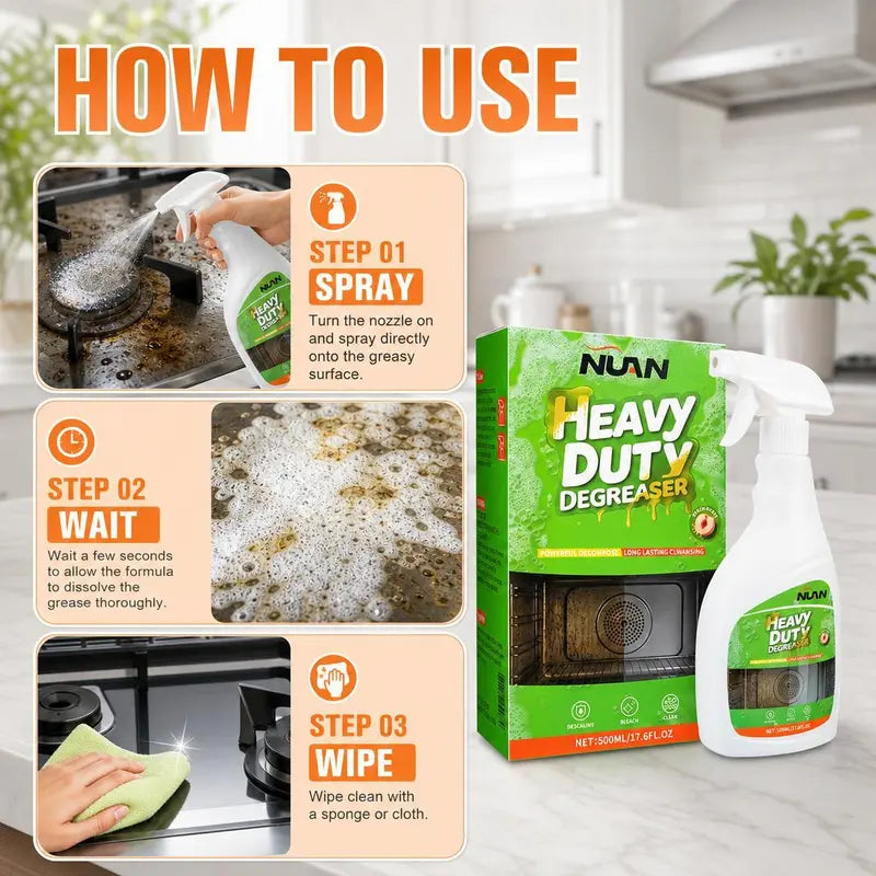 🚨Peach-Scented Powerful Active Foam Kitchen Cleaner (120ml/bottle, includes free towel) — powerfully removes grease and stubborn stains; ready to use—just spray and clean.💖